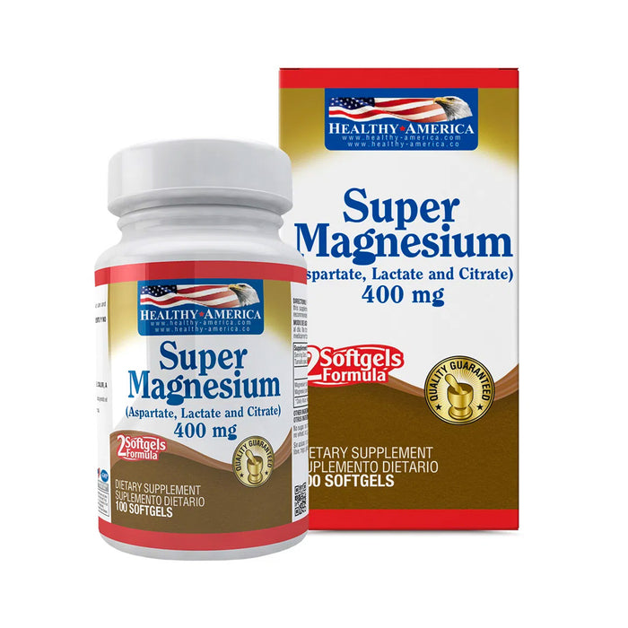 Super Magnesium 100 softgels Healthy America