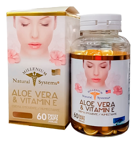 Aloe Vera & Vitamin E 60 Twist Caps aplicacion facial Natural Systems