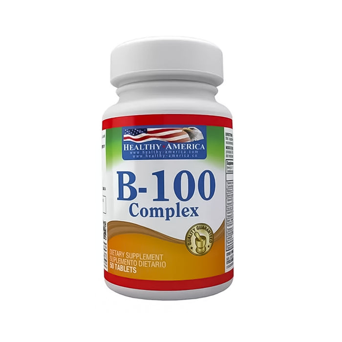 B-100 Complex 50 tabletas complejo B Healthy America