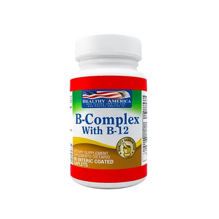 B Complex con vitamina B12 90 caplets Healthy America