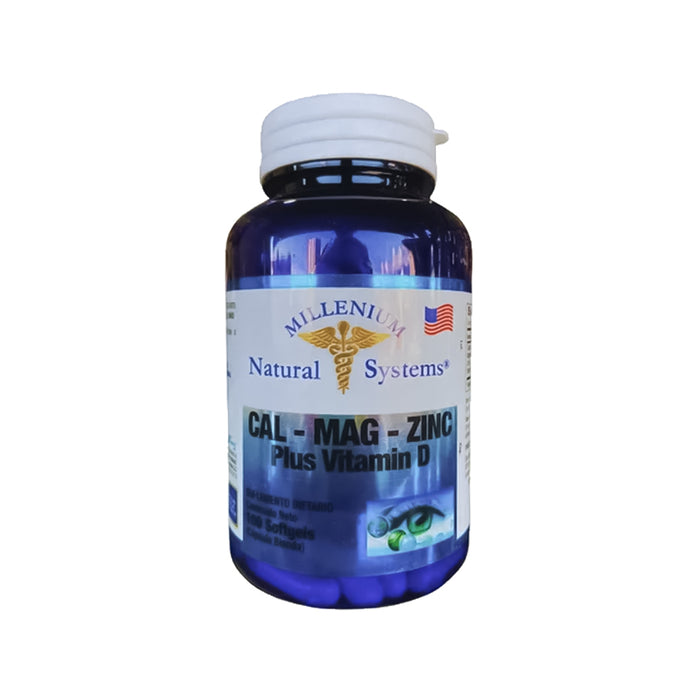 Cal-Mag-Zinc Plus Vitamina D 100 softgel Natural Systems Millenium