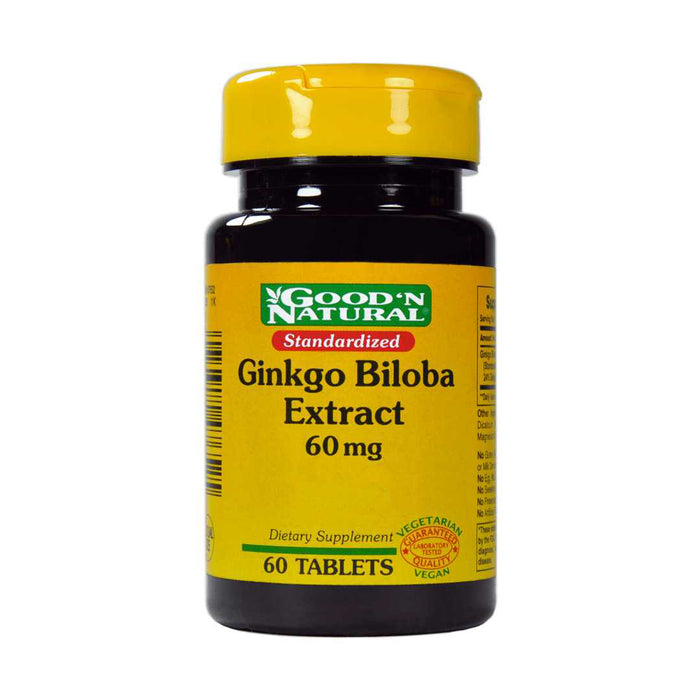 Ginkgo Biloba extract 60mg 60 Tabletas Good´N Natural