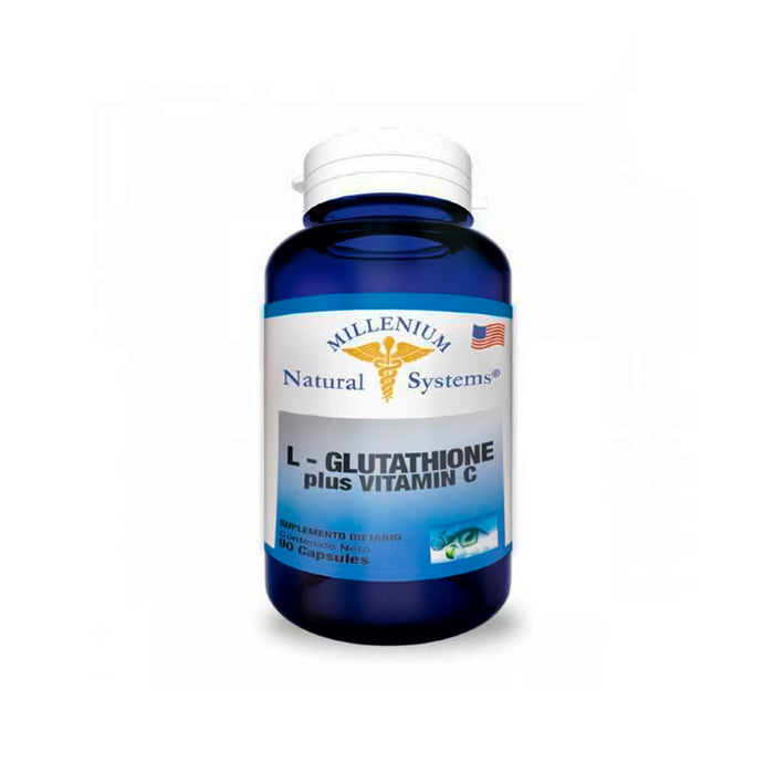 L-Glutathione (Glutatión) 175mg plus Vitamin C 90 Capsulas Natural Systems Millenium