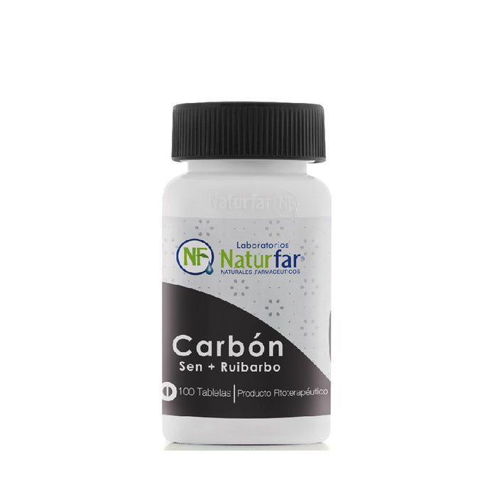 Carbon Vegetal + Sen + Ruibarbo 100 tab Laboratorios Naturfar