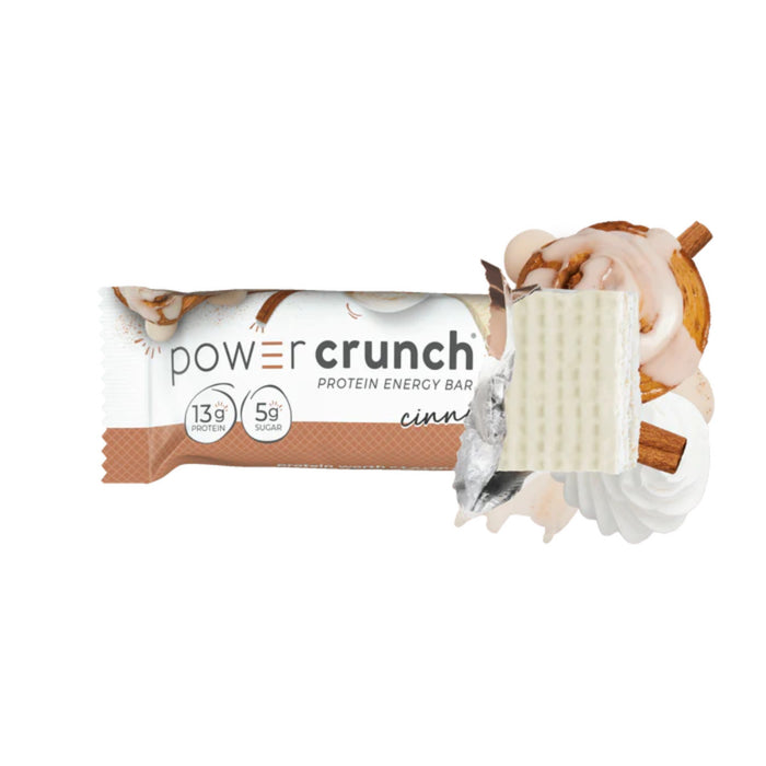 Barra de proteina Power Crunch sabor rollo de canela Cinnamon Roll