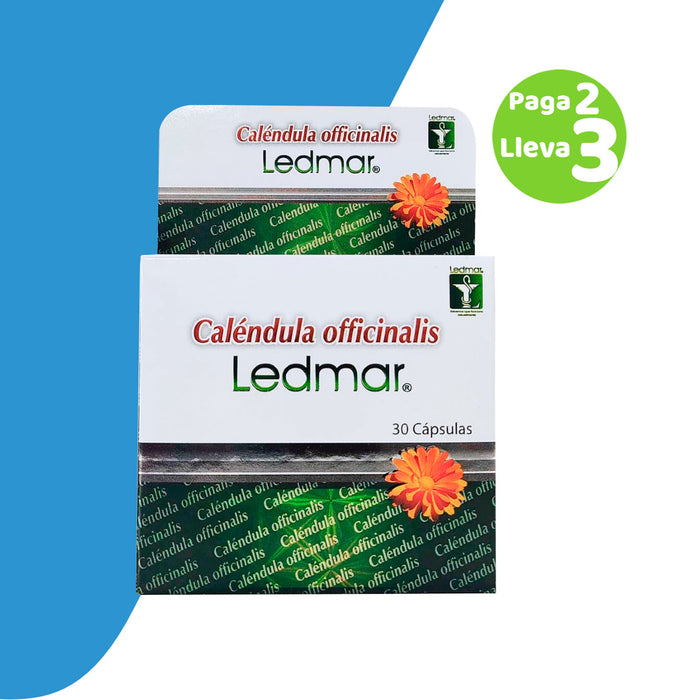 Paga 2 Lleva 3  Caléndula Officinalis 30 Cápsulas Ledmar💥 Super Promo 💥