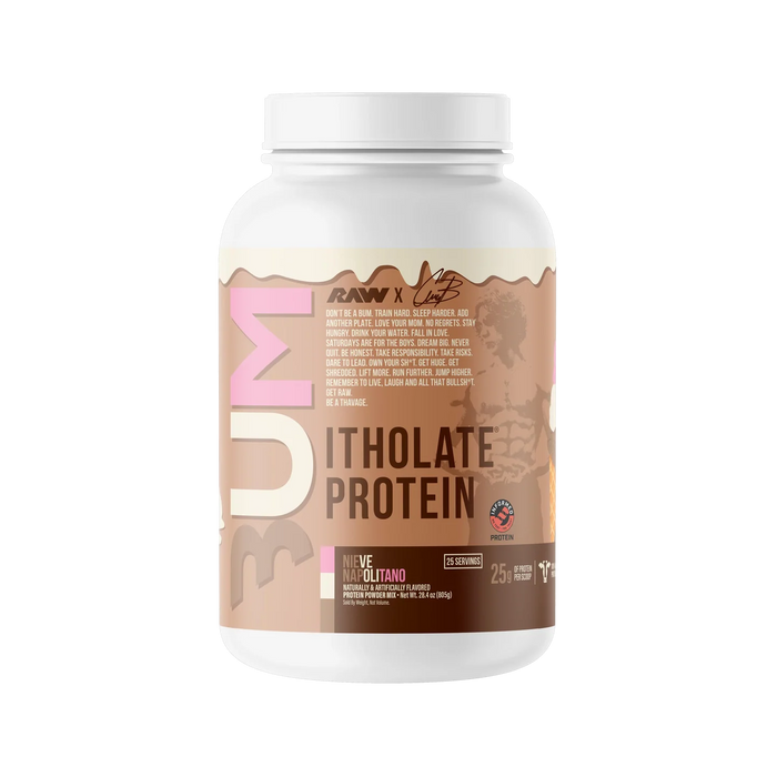 Bum Itholate Proteina Aislada 25 servicios Nieve Napolitano Raw Nutrition