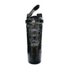 Shaker negro tres compartimientos 600ml