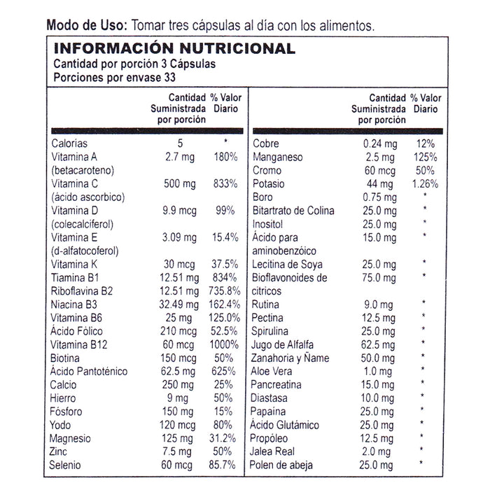 Spectro Mutivitamin 100 caps SOLARAY