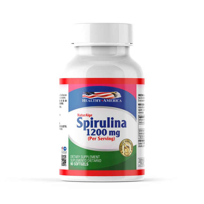 Spirulina 1200 mg 90 softgels NaturAlge Healthy America