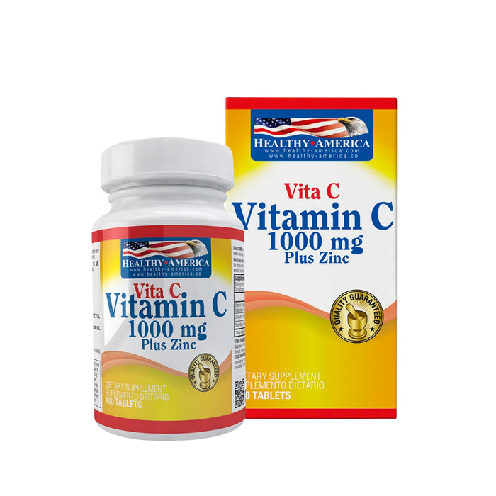 Vita C Vitamina C 1000mg con Zinc 100 caps Healthy America