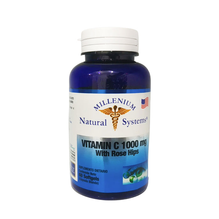 Vitamina C 1000 mg with Rose Hips 60 Softgel Natural Systems