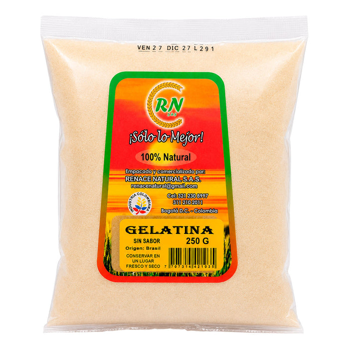 Gelatina sin Sabor 250 gramos Renace Natural