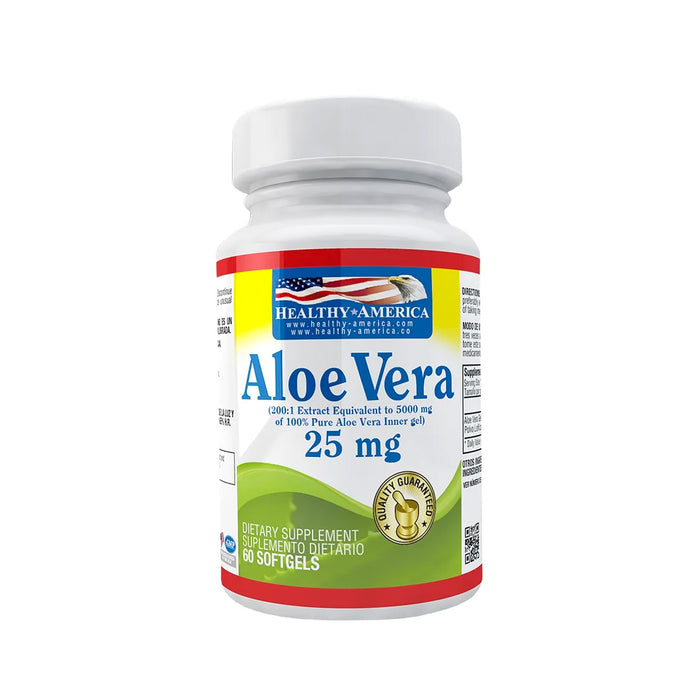 Aloe Vera Gels 25mg 100 cápsulas Healthy America