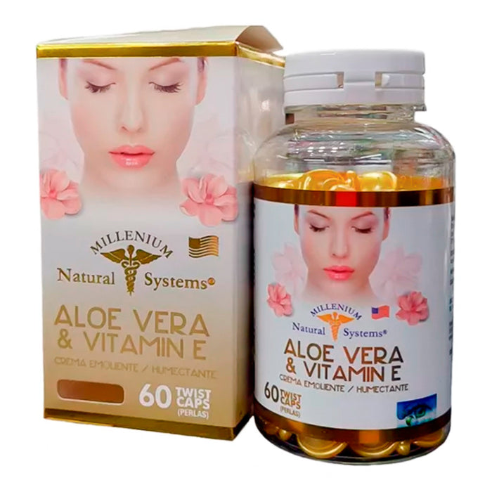 Aloe Vera & Vitamin E 60 Twist Caps aplicacion facial Natural Systems