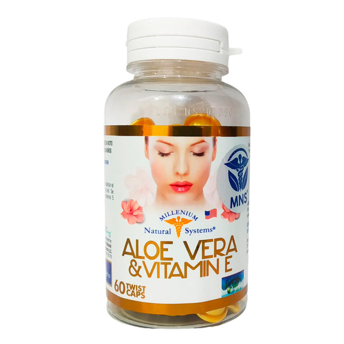 Aloe Vera & Vitamin E 60 Twist Caps aplicacion facial Natural Systems