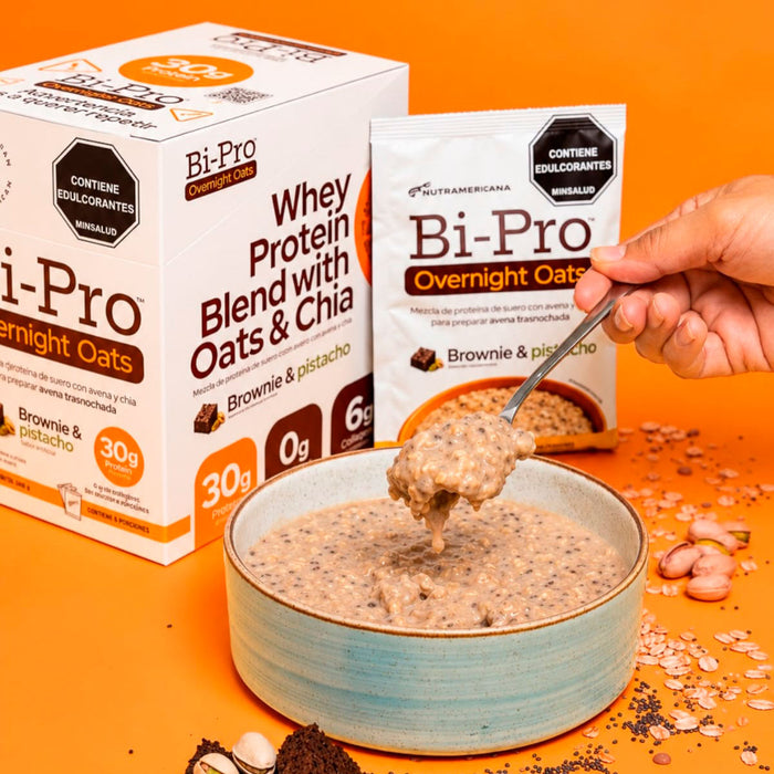 Bi Pro Overnight Oats sabor Brownie & Pistacho Sachet Nutramerican