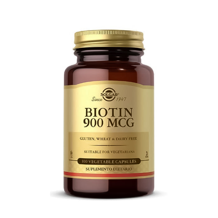 Biotin 900 mcg 100 cápsulas Biotina Solgar