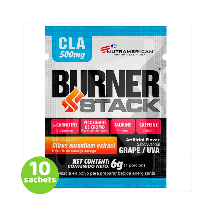 Burner Stack Cla sabor Uva 10 Sobres  Nutramerican