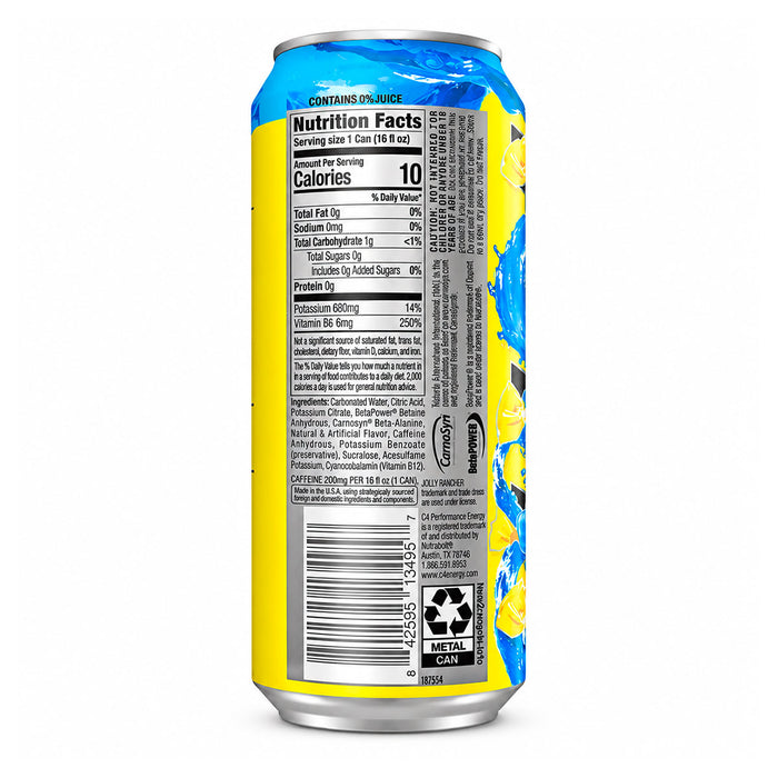C4 Energy Drink Jolly Rancher Blue raspberry 473 ml Cellucor
