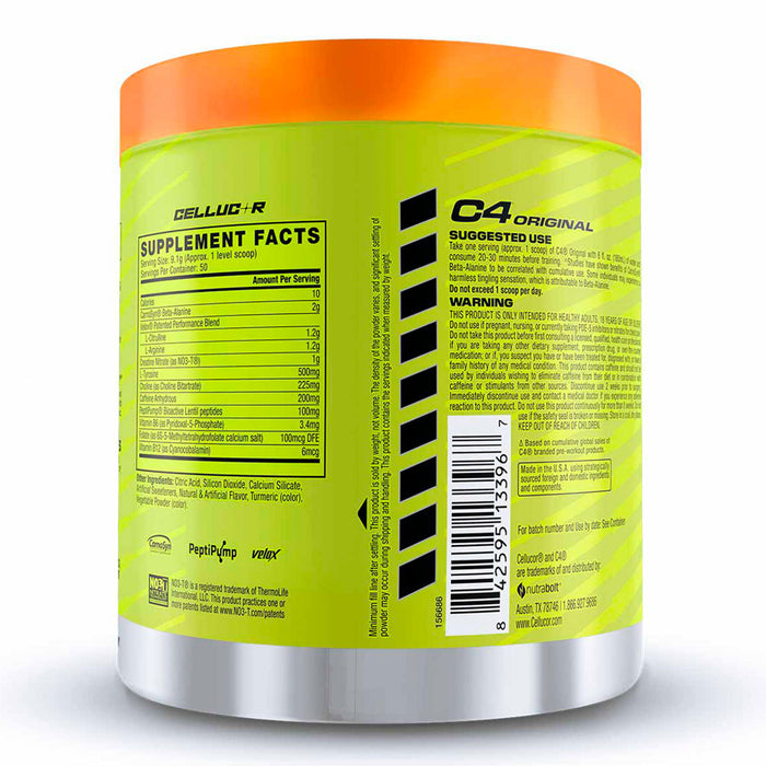C4 Original Pre-Workout 50 Servicios Sabor Orange Pre Entreno en polvo Cellucor