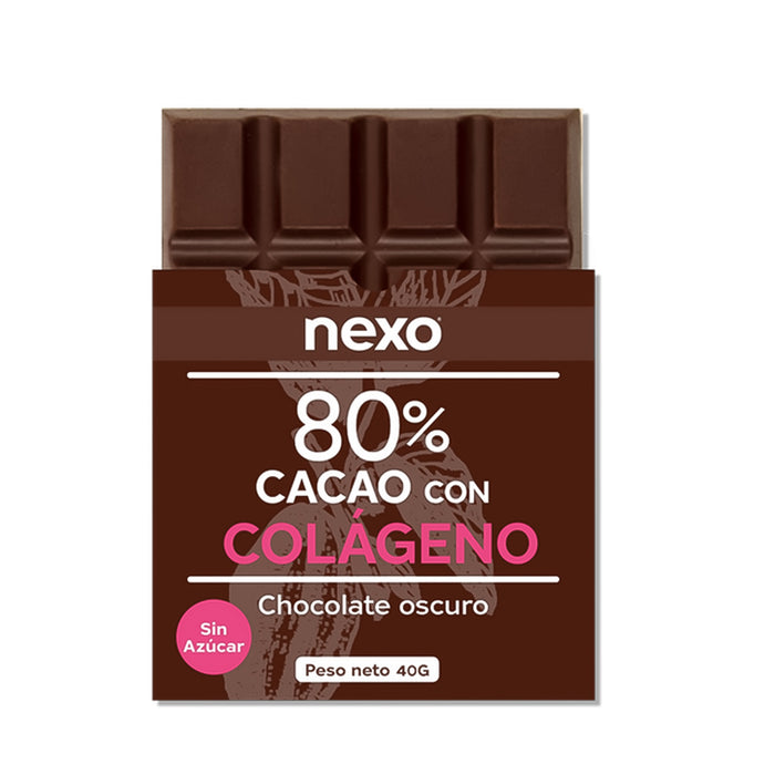 Barra de Chocolate Oscuro con Colágeno 80% Nexo Unidad