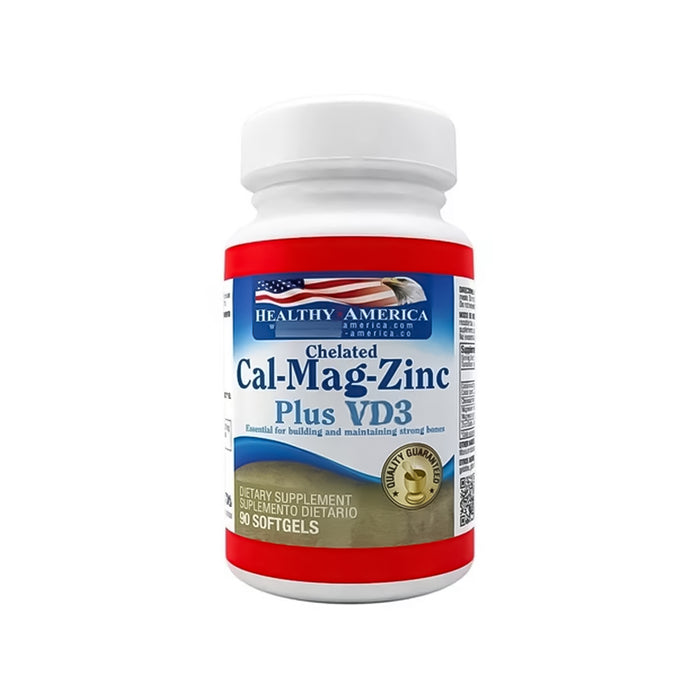 Cal Mag zinc con vitamina D3 Calcio Magnesio Zinc 90 caplets Healthy America