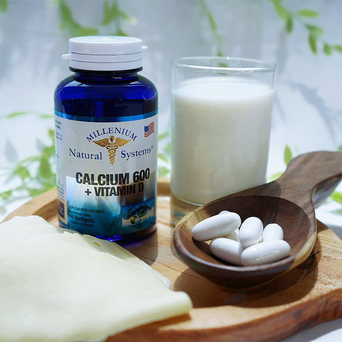 Calcium (calcio) 600 más Vitamina D 100 Softgel Natural Systems Milleium