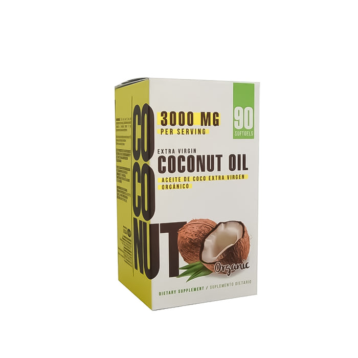 Coconut Oil Aceite de coco extra virgen orgánico 90 softgels Healthy America
