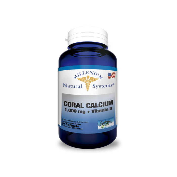 Coral Calcium 1000mg con Vitamina D 60 softgel Natural Systems Milenium