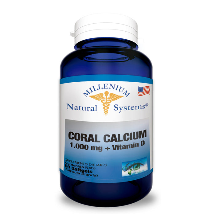 Coral Calcium 1000mg con Vitamina D 60 softgel Natural Systems Milenium