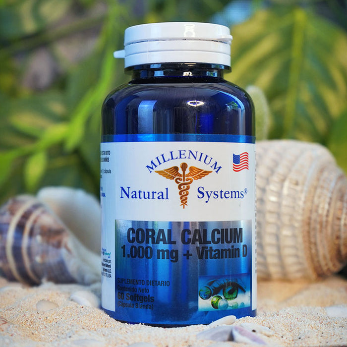 Coral Calcium 1000mg con Vitamina D 60 softgel Natural Systems Milenium