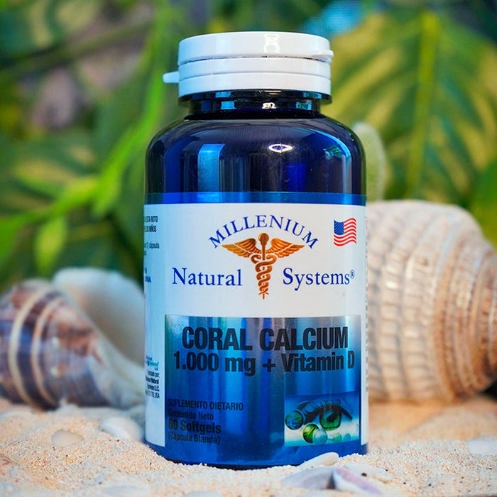 Coral Calcium 1000mg con Vitamina D 60 softgel Natural Systems Milenium