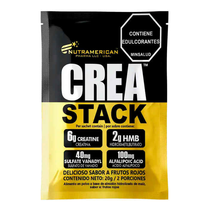 Crea Stack por 25 Sachets  - Creatina Monohidratada con Hmb Nutramerican