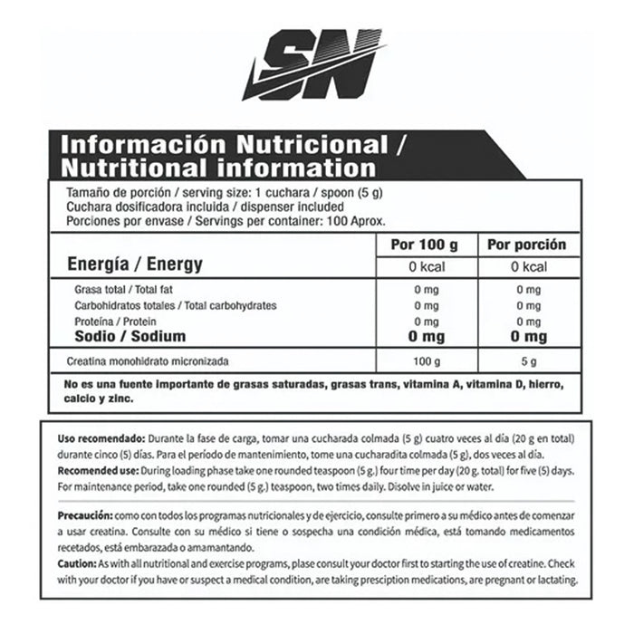 Creatina Ultra Pure 100% 500 gramos Iron Nutrition
