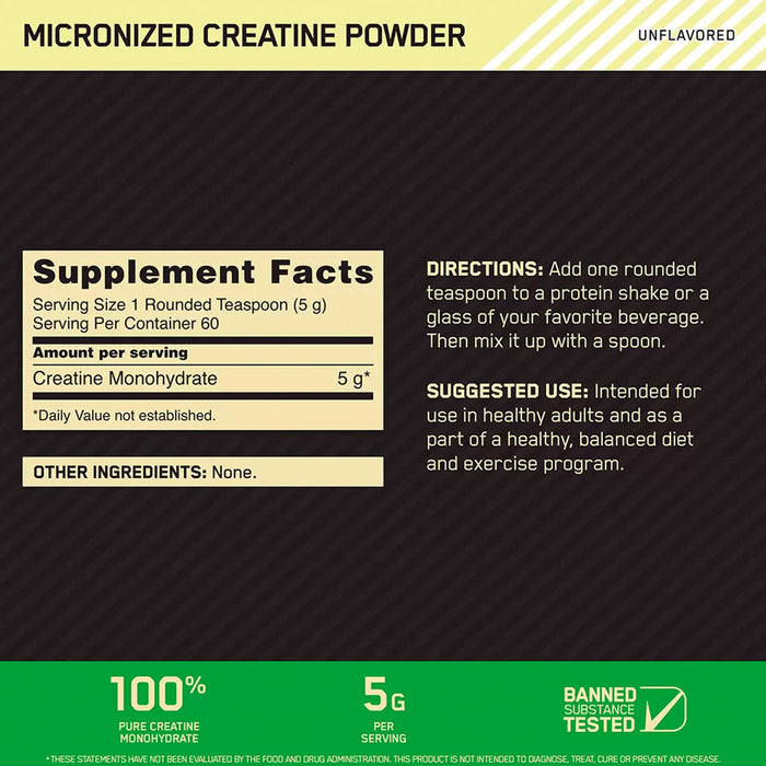 Creatine Powder 300gr 60serv Optimum Nutrition