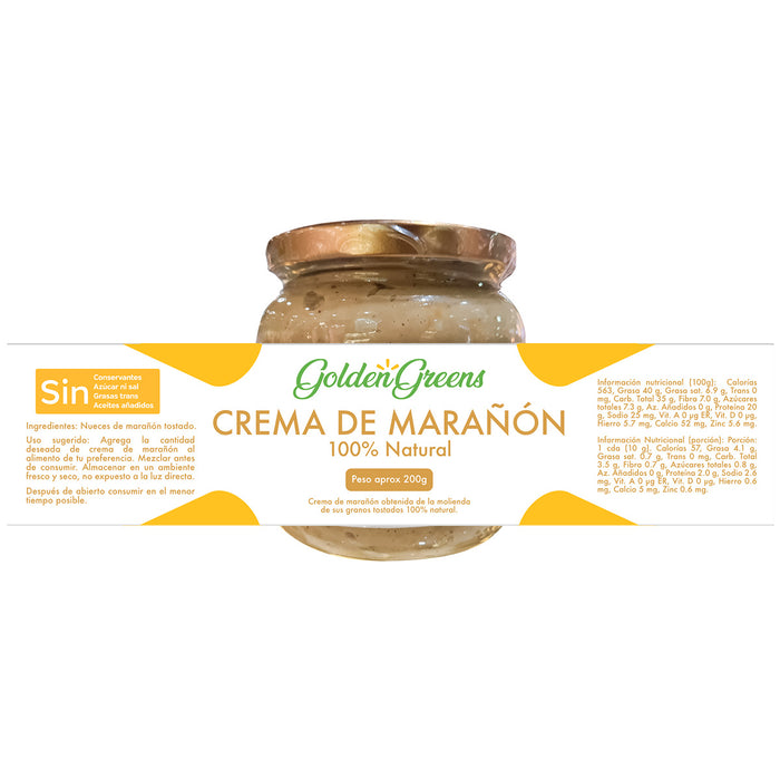 Crema de Marañon Natural 200 gramos - Golden Greens