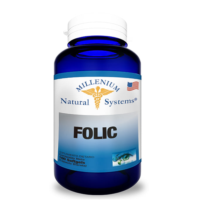 Acid Folic (Ácido Folico ) 400 mg  x 100 Softgels Natural Systems Miillenium