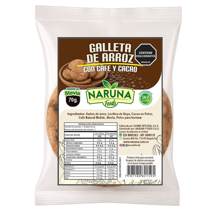 Galleta de Arroz con Café y Cacao Naruna