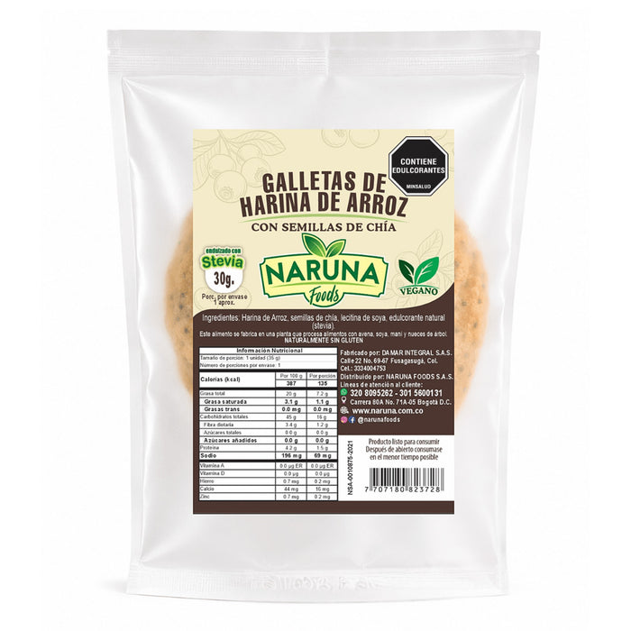 Galletas de Arroz con Semillas de Chía Naruna