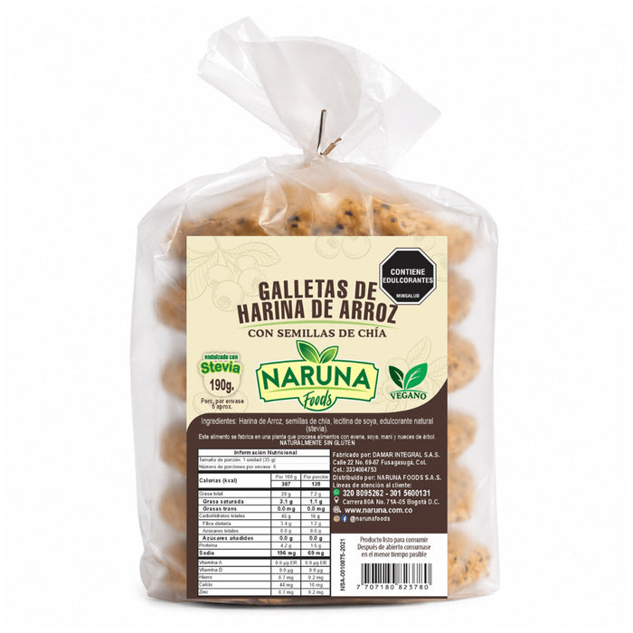 Galletas de Arroz con Semillas de Chía x 6 unidades Naruna