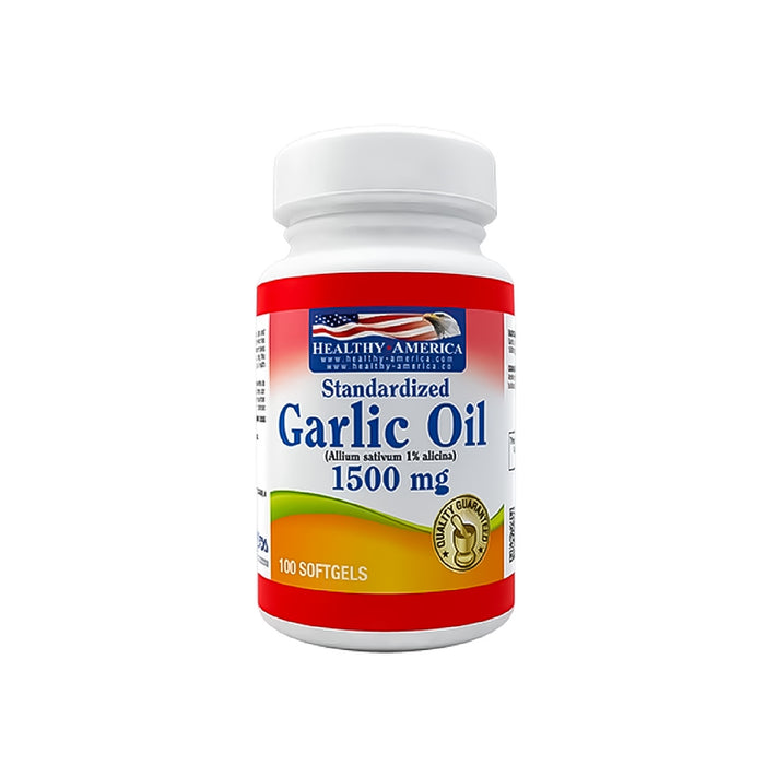 Standardized Garlic Oil 1500mg 100 Softgels - Healthy America