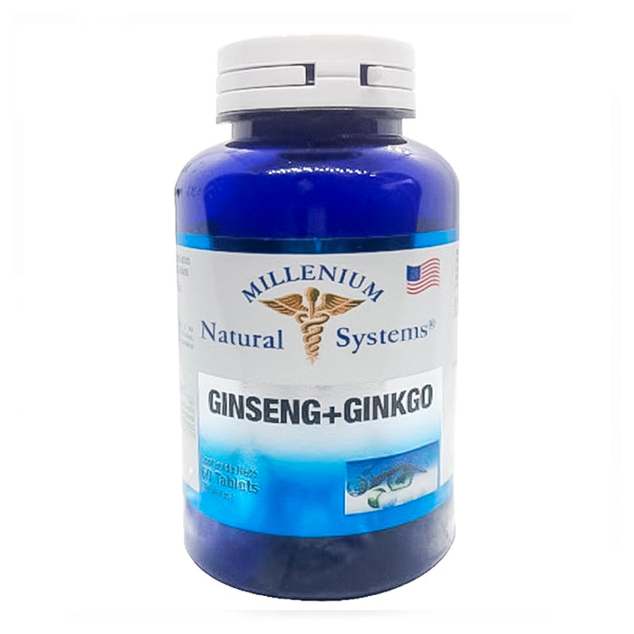 Ginseng + Ginkgo de MIllenium Natural Systems x 60 tabletas.