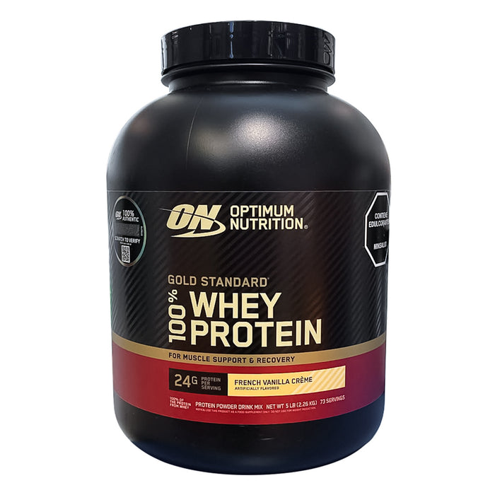 Gold Standard 100% Whey  Proteina French Vanilla Creme 5 lb Optimum Nutrition