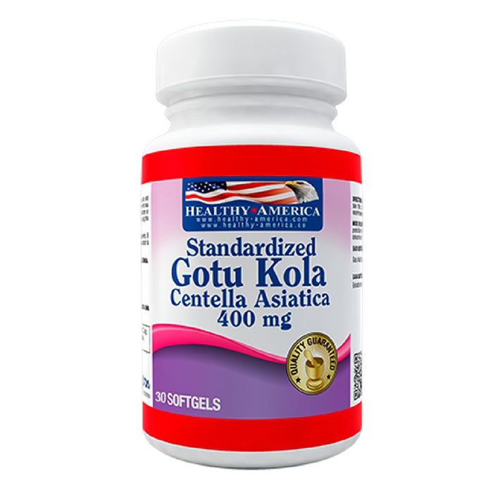 Centella Asiática Gotu kola 400mg 30 Softgels - Healthy America