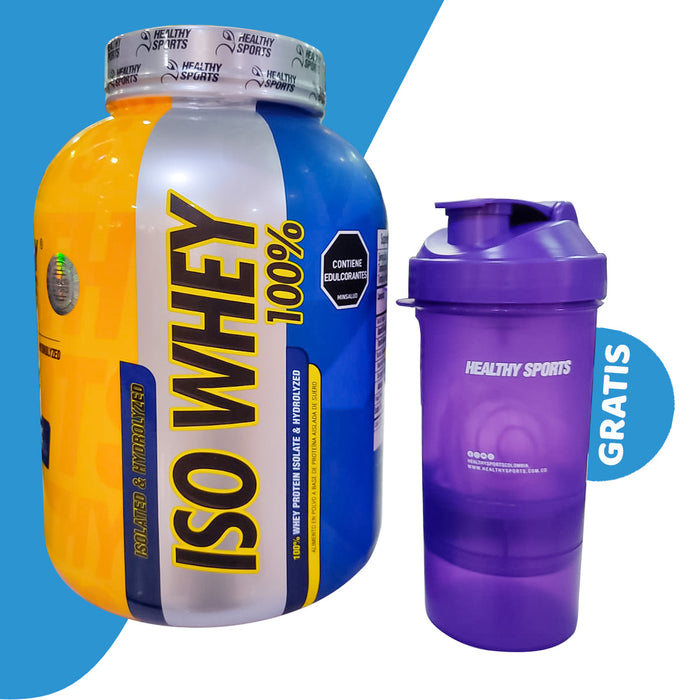 Gratis Shaker por compra de Iso Whey 100 Proteína aislada hidrolizada 4.5lbs Healthy Sports 💥 Super Promo 💥