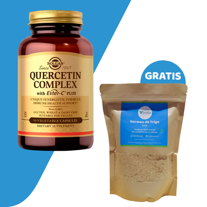 Gratis Germen de trigo 500g Vindo por compra de Quercetin Complex Ester-C plus 50 cápsulas Solgar 💥 Super Promo 💥