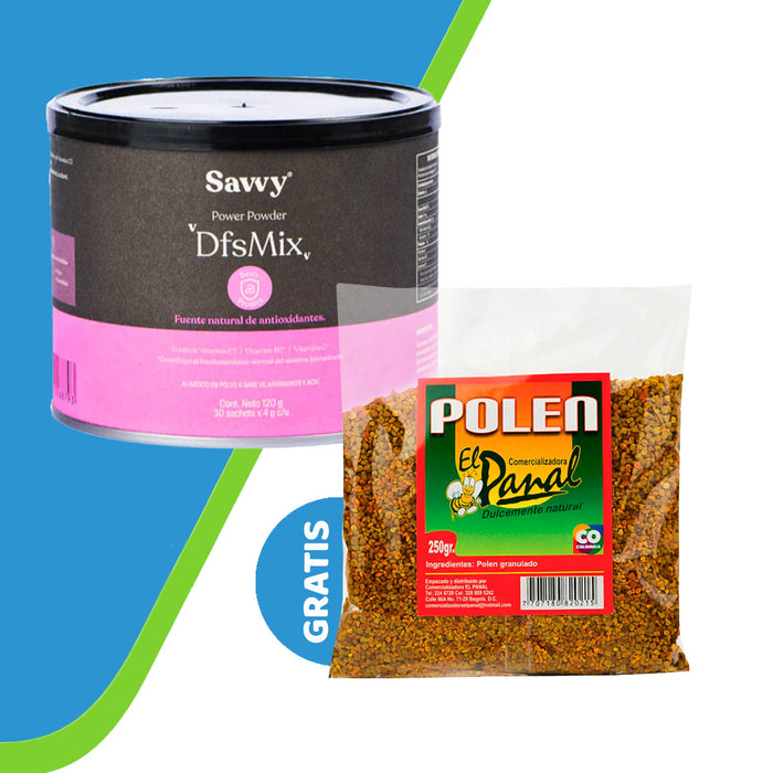 Gratis Polen granulado 250g Naruna por compra de DFS Mix 120g Savvy Defense mix antioxidantes 💥 Super Promo 💥