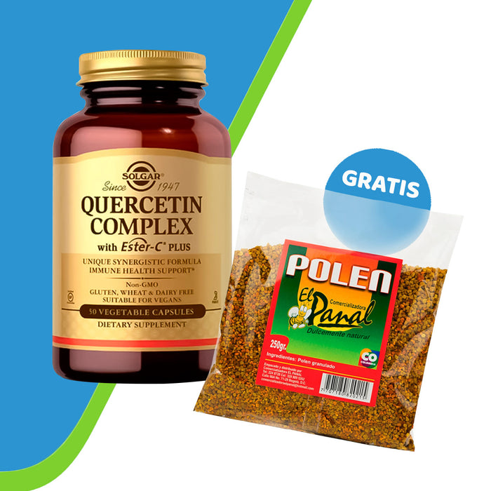 Gratis Polen granulado 250g Naruna por compra de Quercetin Complex Ester-C plus 50 cápsulas Solgar 💥 Super Promo 💥