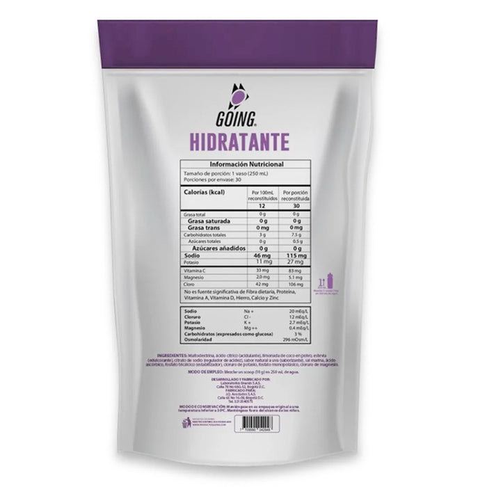 Hidratante en Polvo sabor a Uva 30 porciones - Going